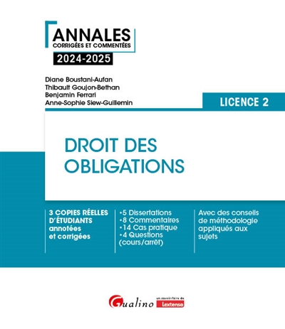 Droit des obligations : licence 2 : 2024-2025