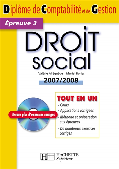 Droit social, épreuve 3 : 2007-2008