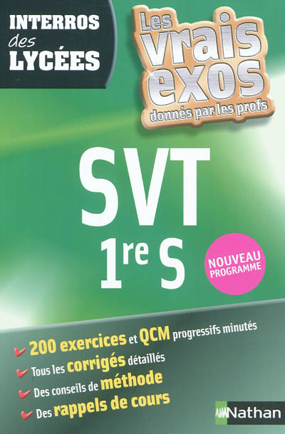 SVT 1re S : nouveau programme