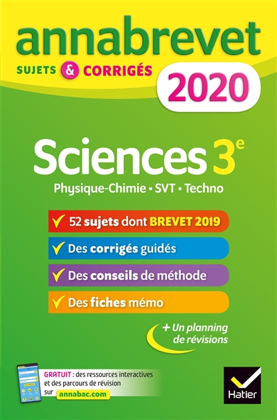Sciences 3e : physique chimie, SVT, techno : 2020
