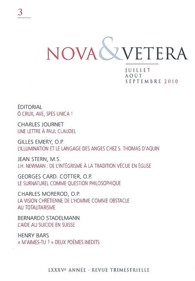 Nova & vetera, n° 3 (2010)