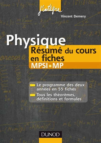 Physique : résumés du cours en fiches MPSI-MP