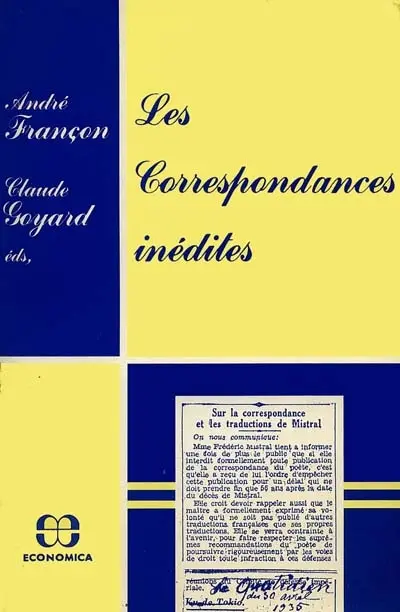 Les Correspondances inédites : actes