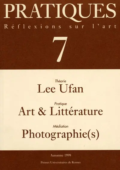Pratiques, n° 7. Réflexions sur l'art