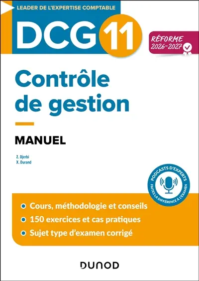 DCG 11, contrôle de gestion : manuel : réforme 2026-2027
