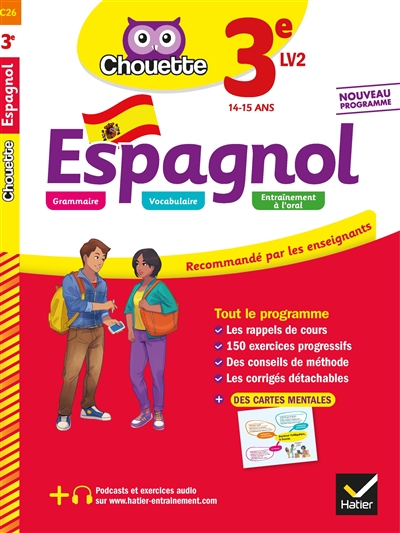 Espagnol 3e LV2, 14-15 ans : nouveau programme