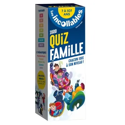 Les incollables : 1.600 quiz famille, 7 à 107 ans : chacun joue à son niveau ! Les incollables : 1.600 quiz famille, 7 à 107 ans : chacun joue à son niveau !