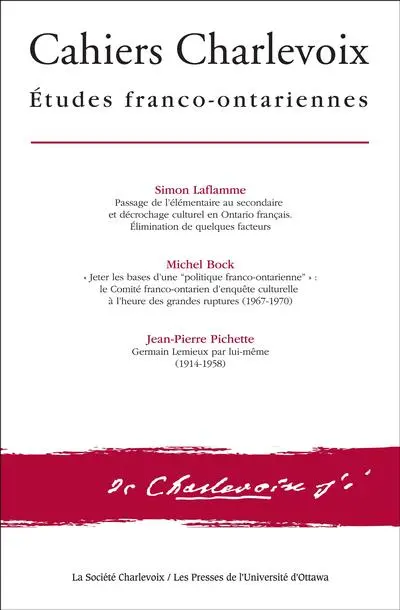 Etudes franco-ontariennes no. 9