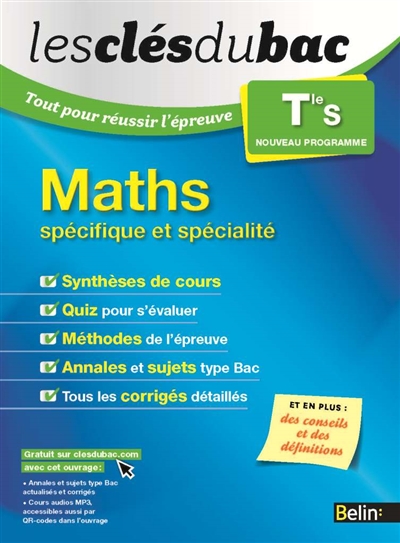 Maths terminale S, enseignement spécifique : nouveau programme