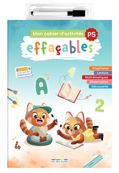 Mon cahier d'activités effaçables, PS : graphisme, lecture, mathématiques, observation, découverte