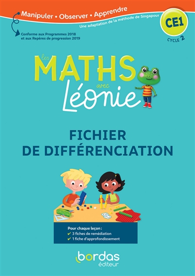 Les maths avec Léonie CE1, cycle 2 : fichier de différenciation