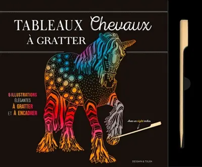 Tableaux chevaux à gratter : 6 illustrations élégantes à gratter et à encadrer