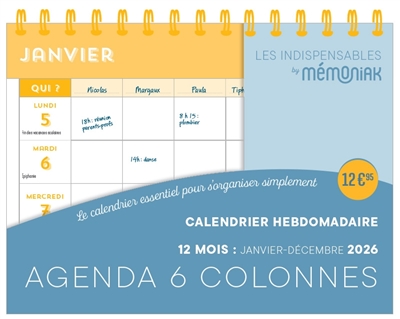Calendrier hebdomadaire 12...