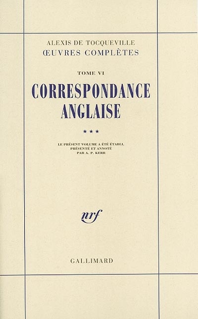 Oeuvres complètes. Vol. 6-3. Correspondance anglaise