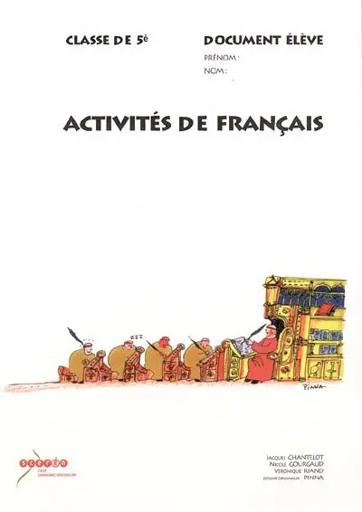Activités de français, classe de 5è : document élève