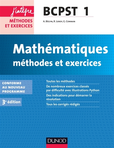 Mathématiques : méthodes et exercices BCPST 1re année