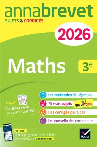 Maths 3e : nouveau brevet 2026