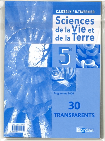 SVT 5e : pochette de 30 transparents