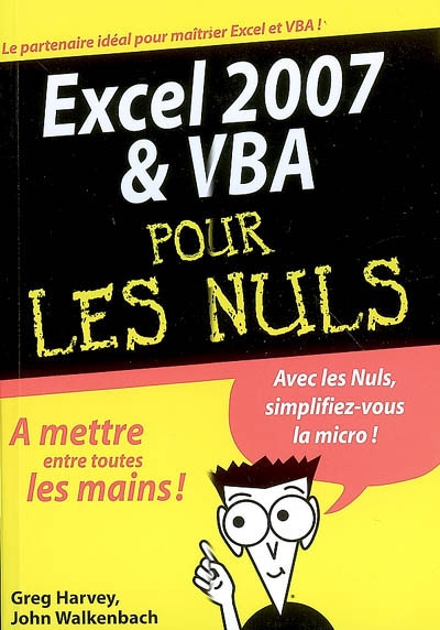 Excel 2007 & VBA pour les nuls