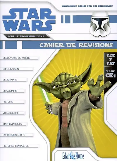 Star Wars cahier de révisions, âge 7 ans, classe CE1