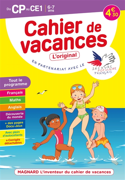 Cahier de vacances du CP au CE1, 6-7 ans : tout le programme