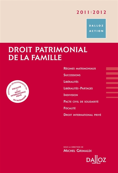 Droit patrimonial de la famille : 2011-2012