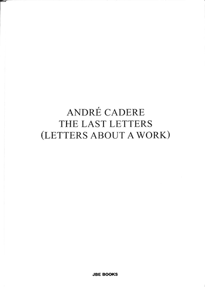 The last letters (letters about a work)