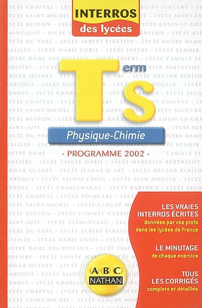Physique-chimie, terminale S : conforme au nouveau programme 2002