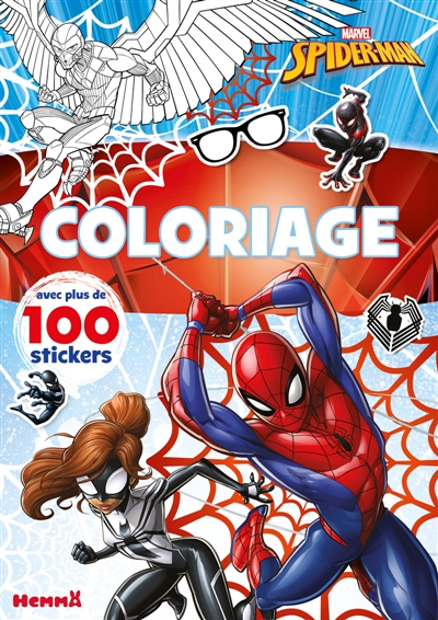 Marvel Spider-Man : Coloriage avec plus de 100 stickers (Spider-Man et Spider-Girl)