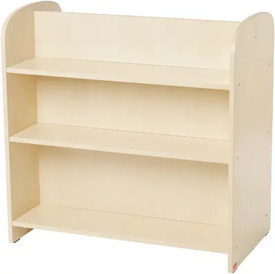 Meuble biface à étagères, bouleau