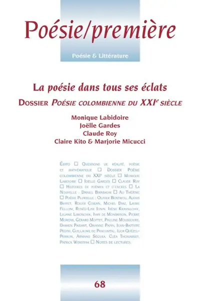 Poésie première, n° 68. La poésie dans tous ses éclats