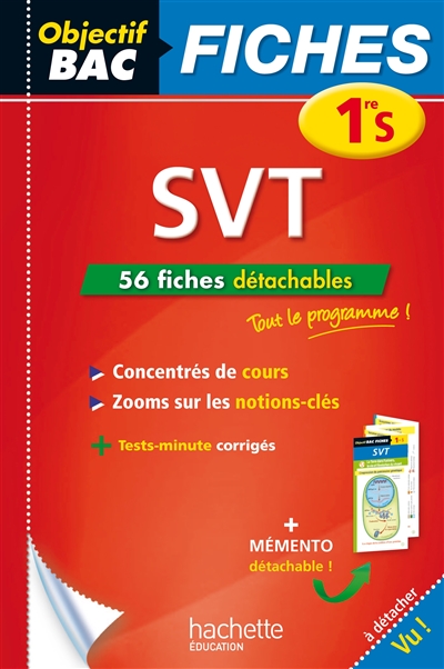 SVT, 1re S : 56 fiches détachables