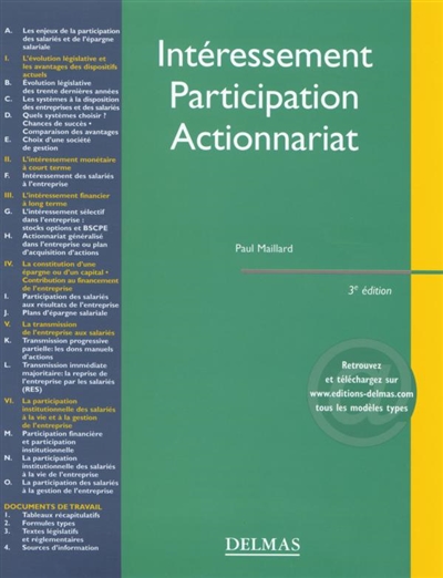 Intéressement, participation, actionnariat