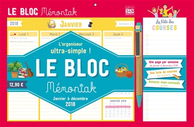 Le bloc Mémoniak : janvier à décembre 2018 : l'organiseur ultra-simple !