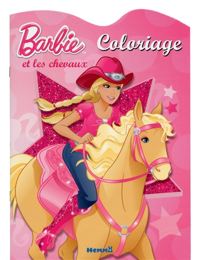 Barbie et les chevaux : coloriage