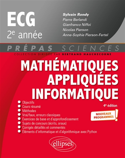 Mathématiques appliquées informatique ECG 2e année : nouveaux programmes