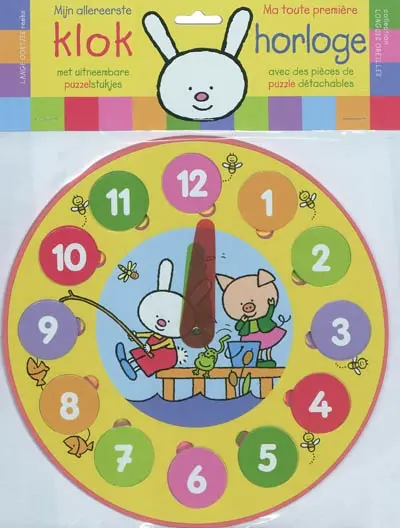 Ma toute première horloge : avec des pièces de puzzle détachables. Mijn allereerste klok : met uitneembare puzzelstukjes