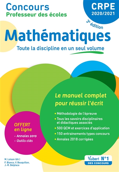 Mathématiques, CRPE 2020-2021 : le manuel complet pour réussir l'écrit