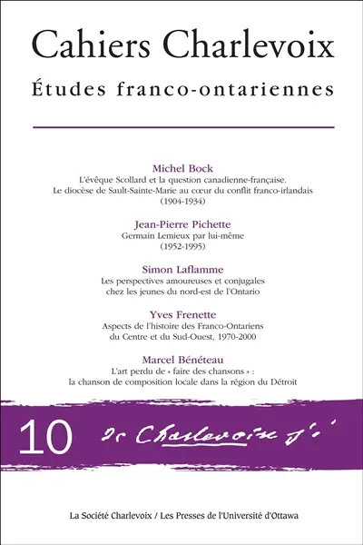 Etudes franco-ontariennes no. 10