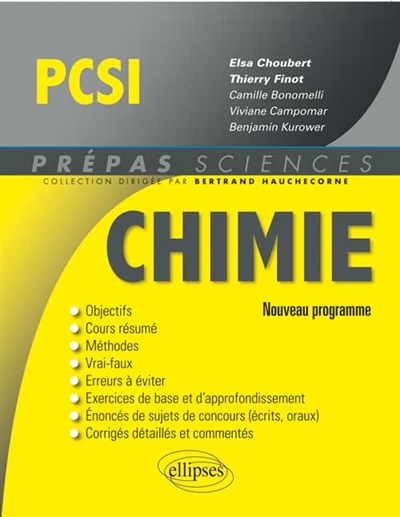 Chimie PCSI : nouveau programme