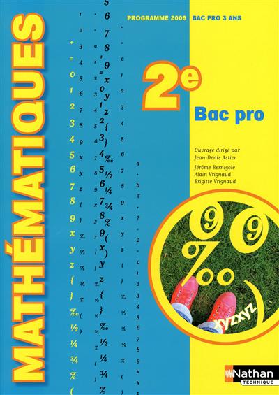 Mathématiques, 2e bac pro : programme 2009, bac pro 3 ans