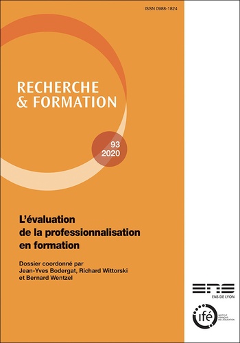 Recherche et formation, n° 93. L'évaluation de la professionnalisation en formation