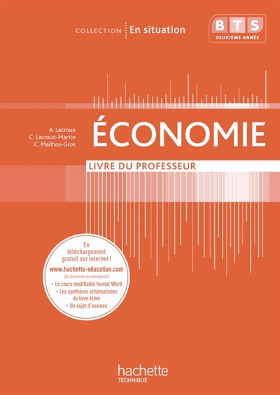 Economie, BTS 2e année : livre du professeur