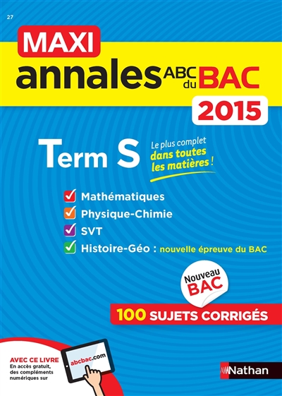 Maxi annales du bac 2015,...
