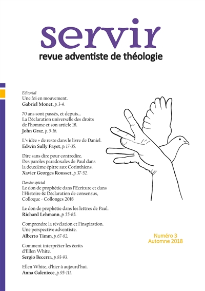 Servir N°3 : Revue adventiste de théologie : Automne 2018