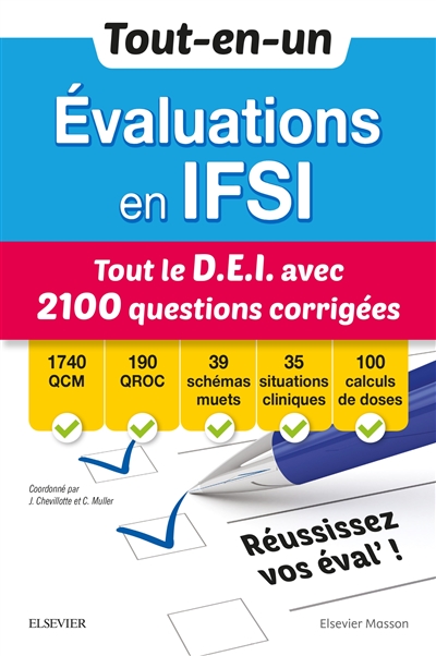 Tout le DEI avec 2.100 questions corrigées : évaluations en IFSI, tout-en-un
