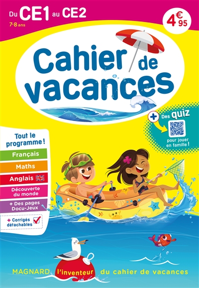 Cahier de vacances du CE1 au CE2, 7-8 ans : tout le programme