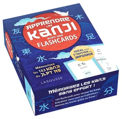 Apprendre les kanji avec des flashcards : mémorisez les 103 kanji du JLPT N5