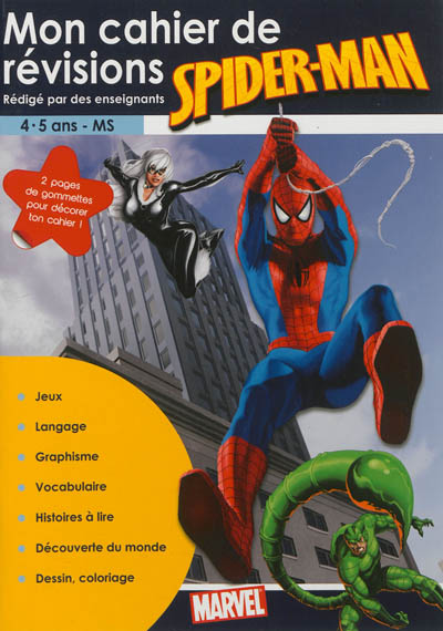 Mon cahier de révisions Spider-Man : 4-5 ans, MS