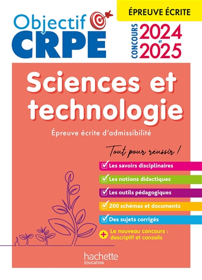 Sciences et technologie : épreuve écrite d'admissibilité : concours 2024 et 2025